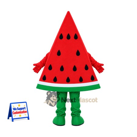 Watermelon Slice Mascot Costume - Green Legs and Black Seeds Watermelon Slice Mascot Costume - Green Legs and Black Seeds