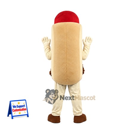 Hot Dog Mascot Costume - Red Sausage and Brown Boots Hot Dog Mascot Costume - Red Sausage and Brown Boots