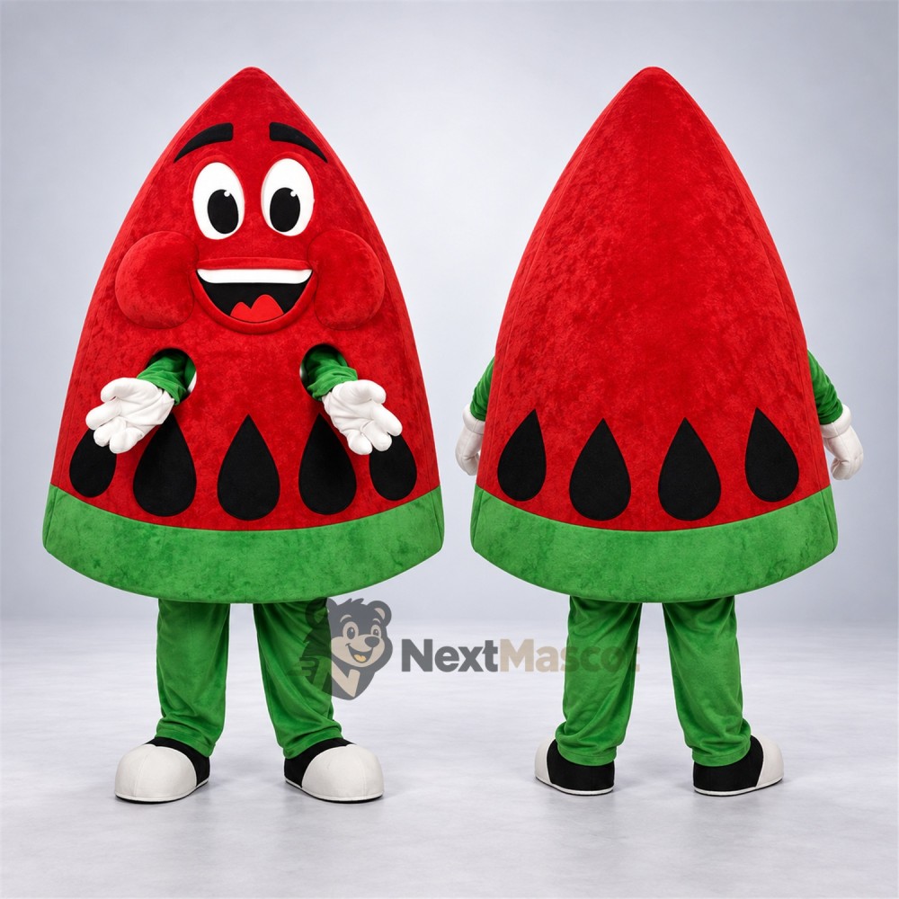 Watermelon Slice Mascot Costume - Green Legs and White Gloves Watermelon Slice Mascot Costume - Green Legs and White Gloves