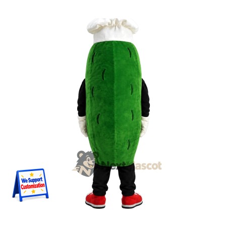 Pickle Mascot Costume - Chef Style for Food Fairs Pickle Mascot Costume - Chef Style for Food Fairs