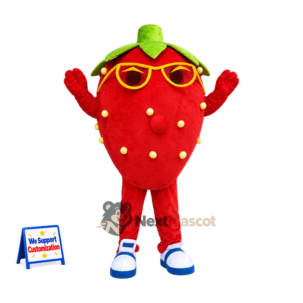 Strawberry Mascot Costume - Sunglasses Strawberry Mascot Costume - Sunglasses