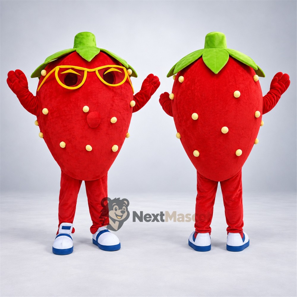 Strawberry Mascot Costume - Sunglasses Strawberry Mascot Costume - Sunglasses