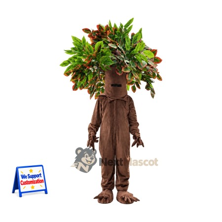 Tree Mascot Costume - Brown Trunk and Green Leaf Crown Tree Mascot Costume - Brown Trunk and Green Leaf Crown