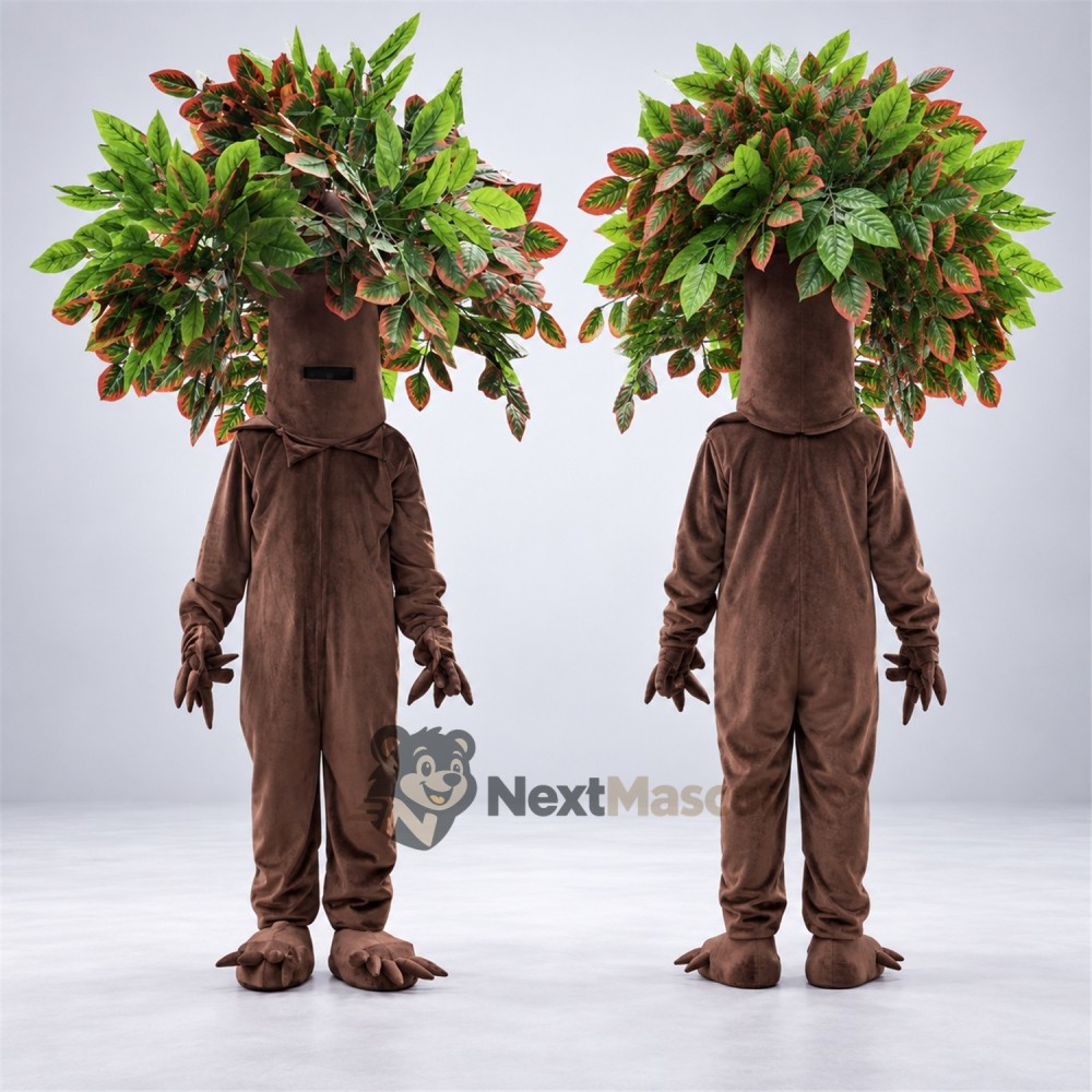 Tree Mascot Costume - Brown Trunk and Green Leaf Crown Tree Mascot Costume - Brown Trunk and Green Leaf Crown