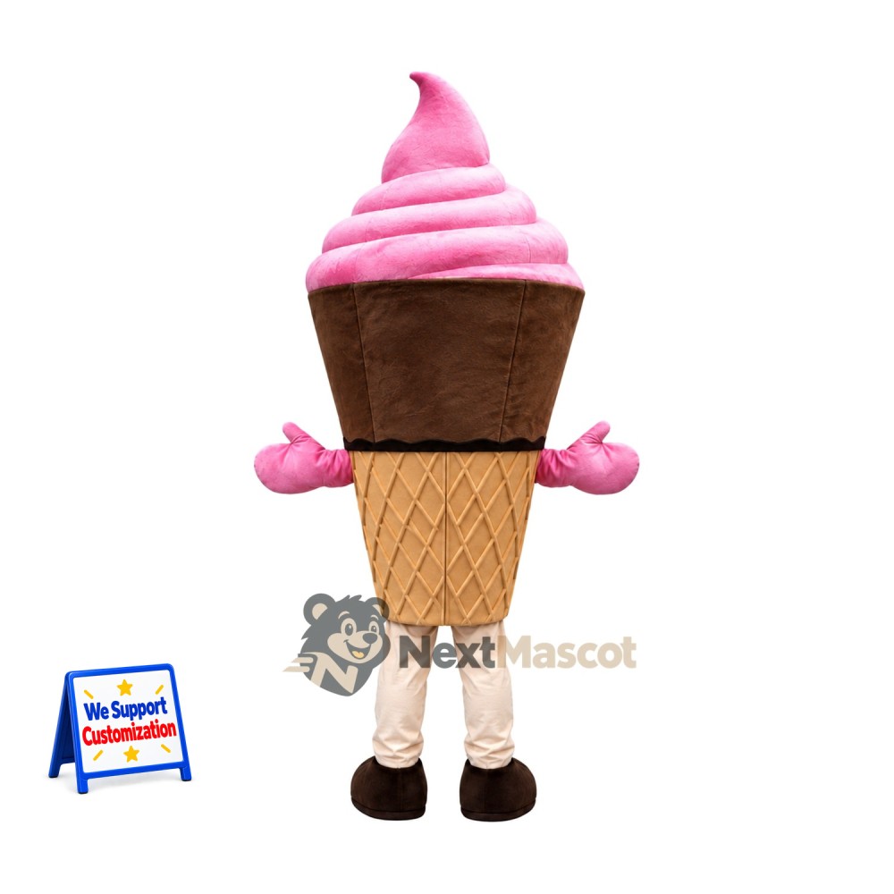 Ice Cream Cone Mascot Costume - Pink Ice Cream Cone Mascot Costume - Pink
