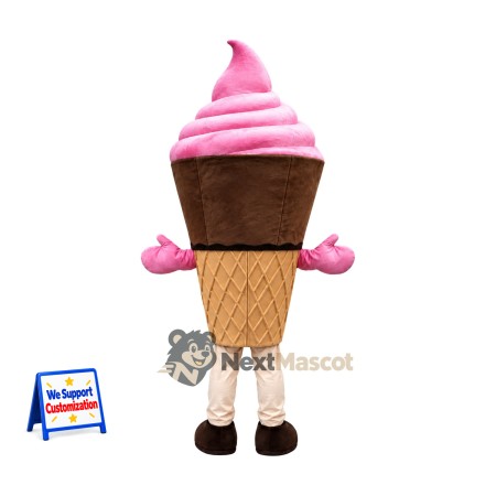 Ice Cream Cone Mascot Costume - Pink Ice Cream Cone Mascot Costume - Pink