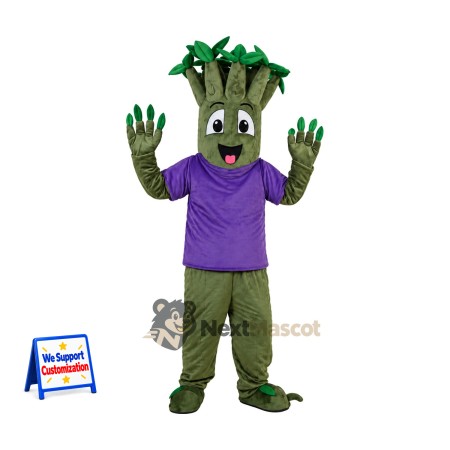 Tree Mascot Costume - Purple Shirt Tree Mascot Costume - Purple Shirt