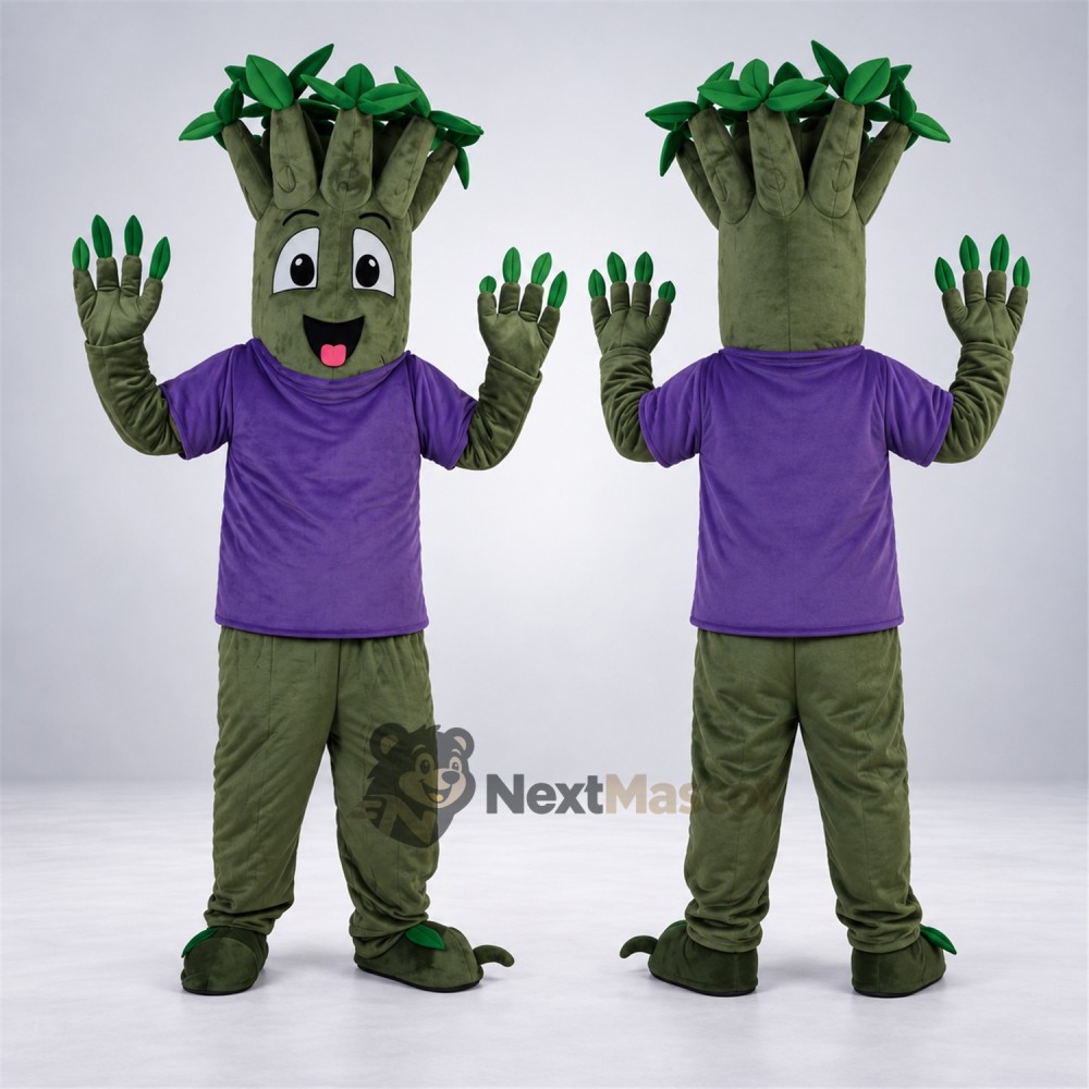 Tree Mascot Costume - Purple Shirt Tree Mascot Costume - Purple Shirt