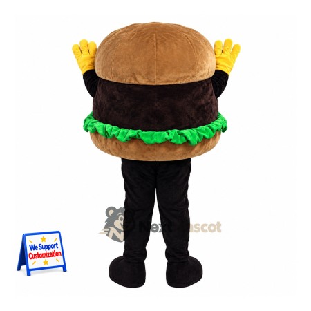 Burger Mascot Costume - Yellow Gloves and Black Legs Burger Mascot Costume - Yellow Gloves and Black Legs