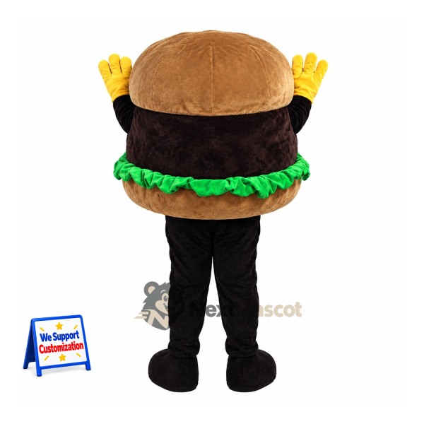 Burger Mascot Costume - Yellow Gloves and Black Legs Burger Mascot Costume - Yellow Gloves and Black Legs