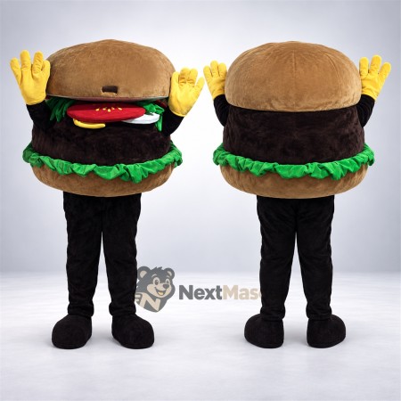 Burger Mascot Costume - Yellow Gloves and Black Legs Burger Mascot Costume - Yellow Gloves and Black Legs