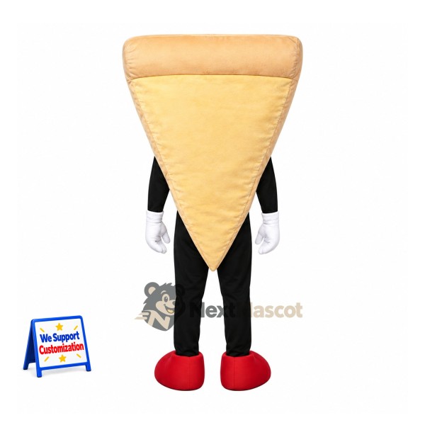 Pizza Slice Mascot Costume - Black Legs and Red Shoes