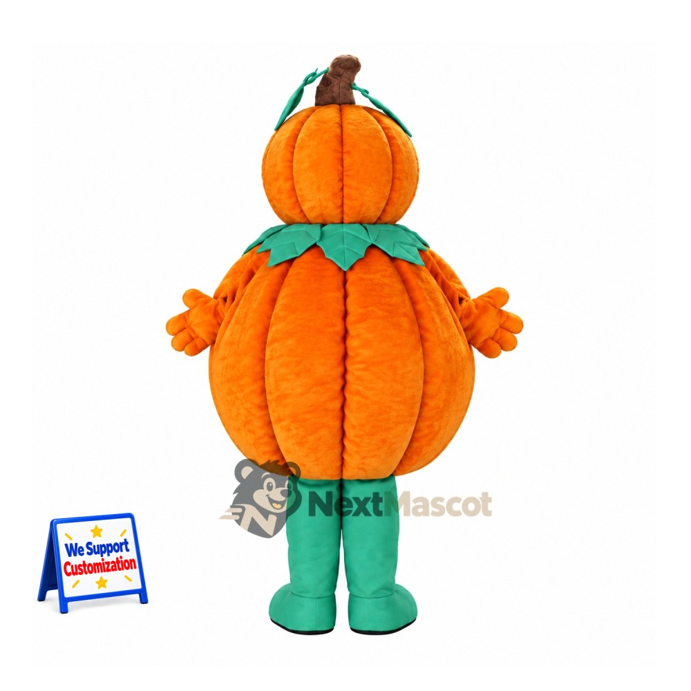 Jack O Lantern Mascot Costume - Striped Body and Green Boots Jack O Lantern Mascot Costume - Striped Body and Green Boots