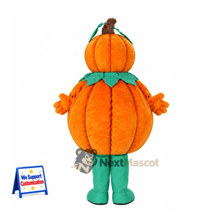 Jack O Lantern Mascot Costume - Striped Body and Green Boots Jack O Lantern Mascot Costume - Striped Body and Green Boots