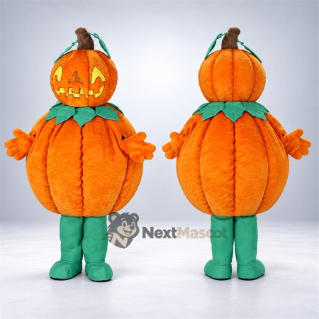 Jack O Lantern Mascot Costume - Striped Body and Green Boots Jack O Lantern Mascot Costume - Striped Body and Green Boots