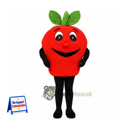 Apple Mascot Costume - Red, Black Arms and Legs for Food Festivals Apple Mascot Costume - Red, Black Arms and Legs for Food Festivals