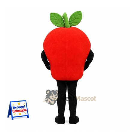 Apple Mascot Costume - Red, Black Arms and Legs for Food Festivals Apple Mascot Costume - Red, Black Arms and Legs for Food Festivals