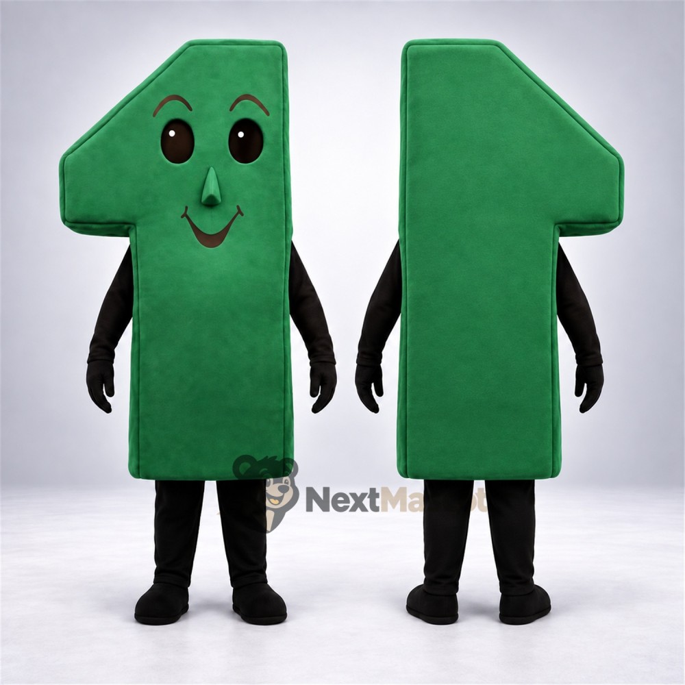 Number One Mascot Costume - Green Number One Mascot Costume - Green