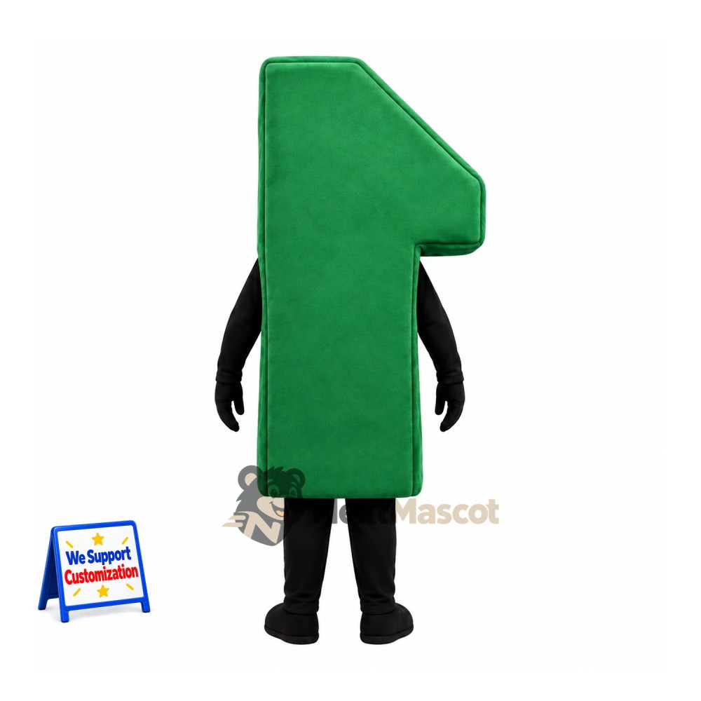 Number One Mascot Costume - Green Number One Mascot Costume - Green