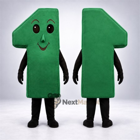 Number One Mascot Costume - Green Number One Mascot Costume - Green