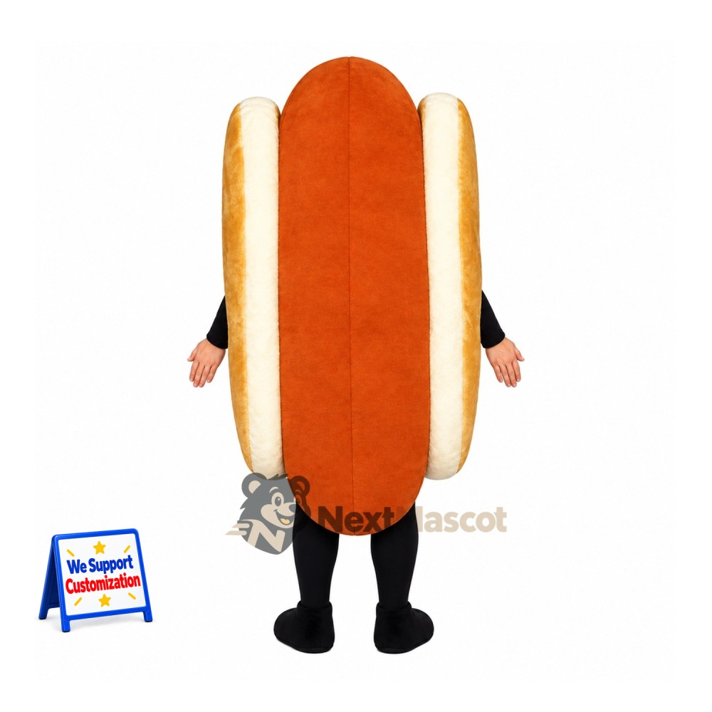 Hot Dog Mascot Costume - Smiling Face and Black Legs Hot Dog Mascot Costume - Smiling Face and Black Legs