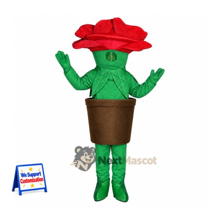 Potted Rose Mascot Costume Potted Rose Mascot Costume