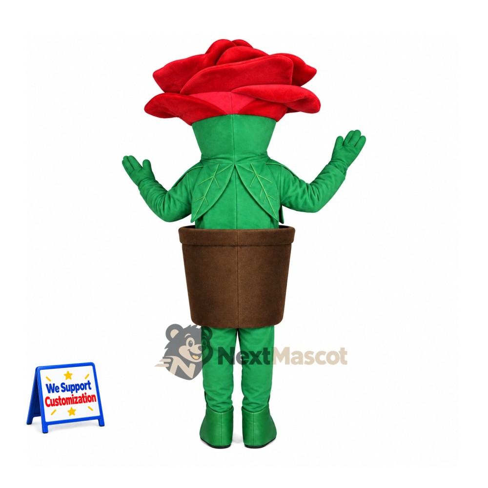 Potted Rose Mascot Costume Potted Rose Mascot Costume
