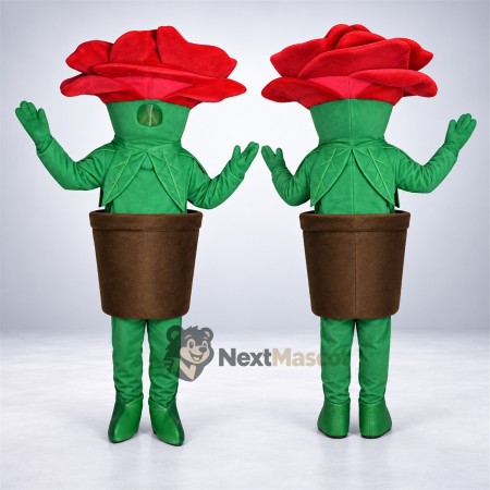 Potted Rose Mascot Costume Potted Rose Mascot Costume