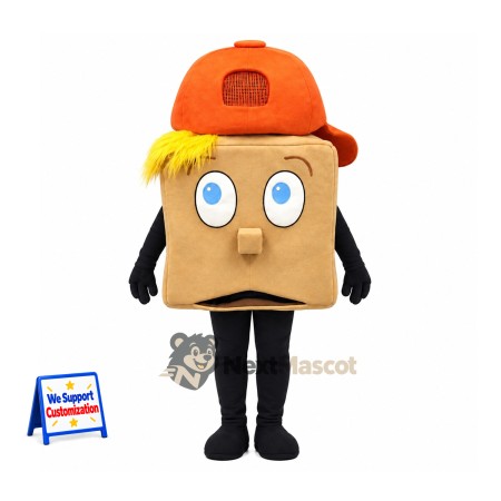 Paper Bag Mascot Costume - Orange Cap Paper Bag Mascot Costume - Orange Cap