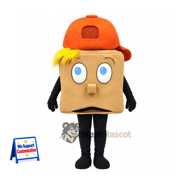 Paper Bag Mascot Costume - Orange Cap
