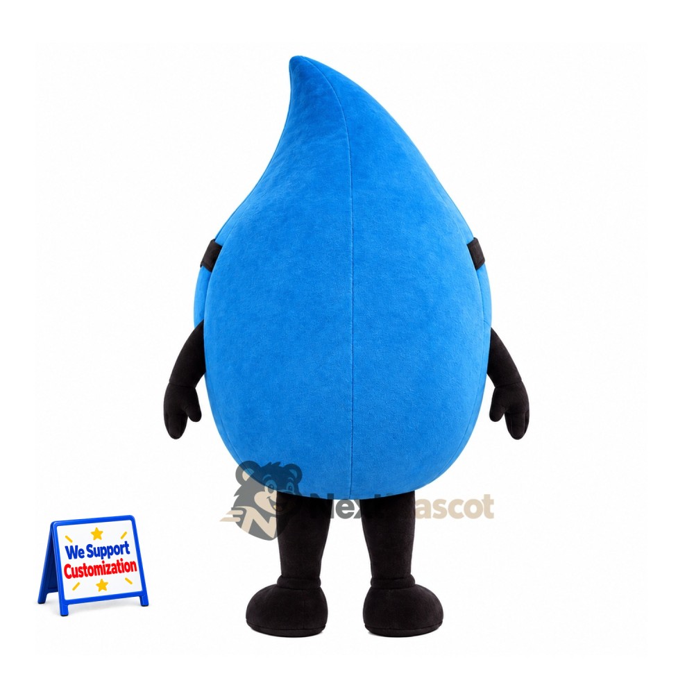 Water Drop Mascot Costume - Blue, Sunglasses Water Drop Mascot Costume - Blue, Sunglasses