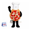 Pizza Mascot Costume - Round, Chef Hat