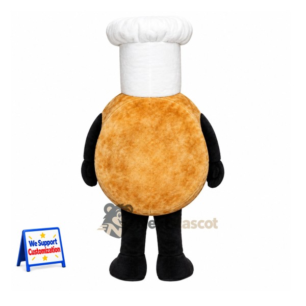 Pizza Mascot Costume - Round, Chef Hat Pizza Mascot Costume - Round, Chef Hat
