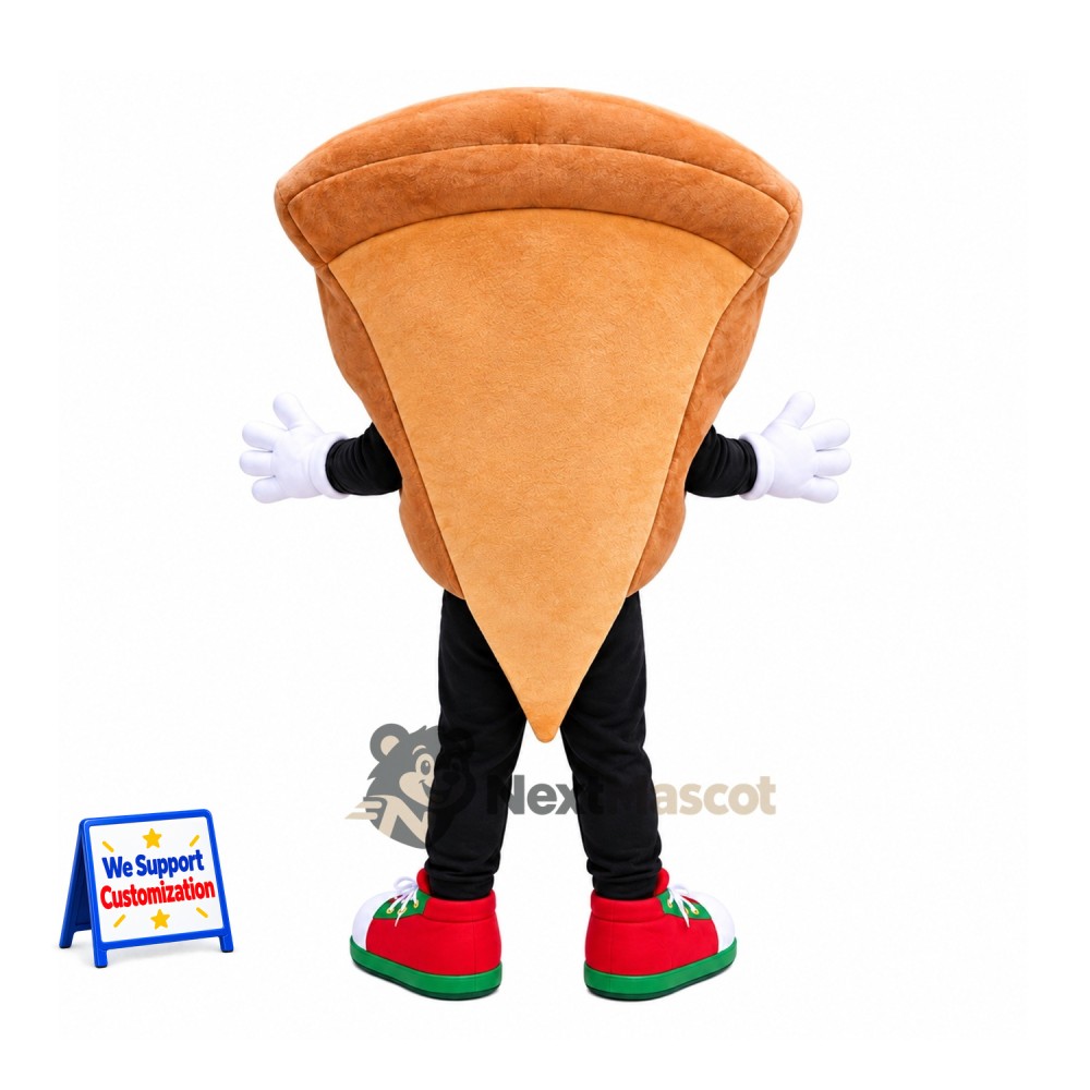 Pizza Slice Mascot Costume - Green and Red Sneakers Pizza Slice Mascot Costume - Green and Red Sneakers