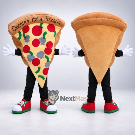 Pizza Slice Mascot Costume - Green and Red Sneakers Pizza Slice Mascot Costume - Green and Red Sneakers
