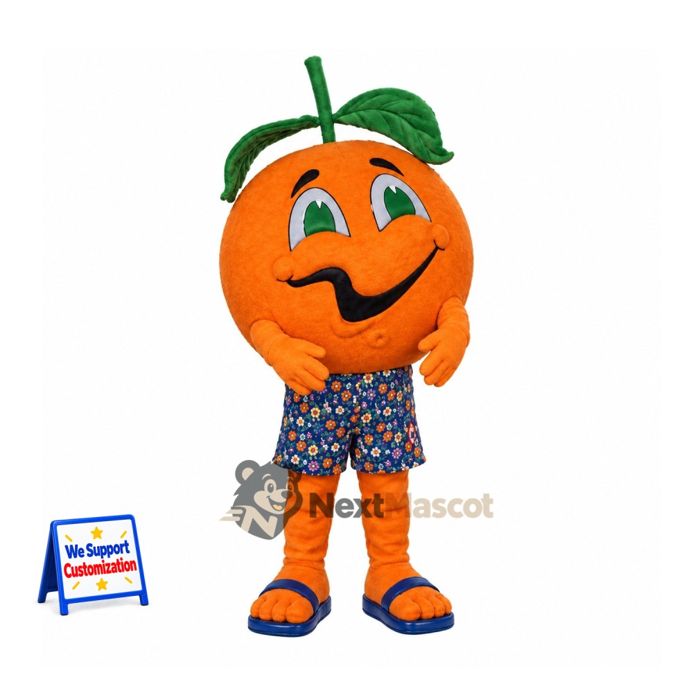 Orange Mascot Costume - Blue Shorts Orange Mascot Costume - Blue Shorts