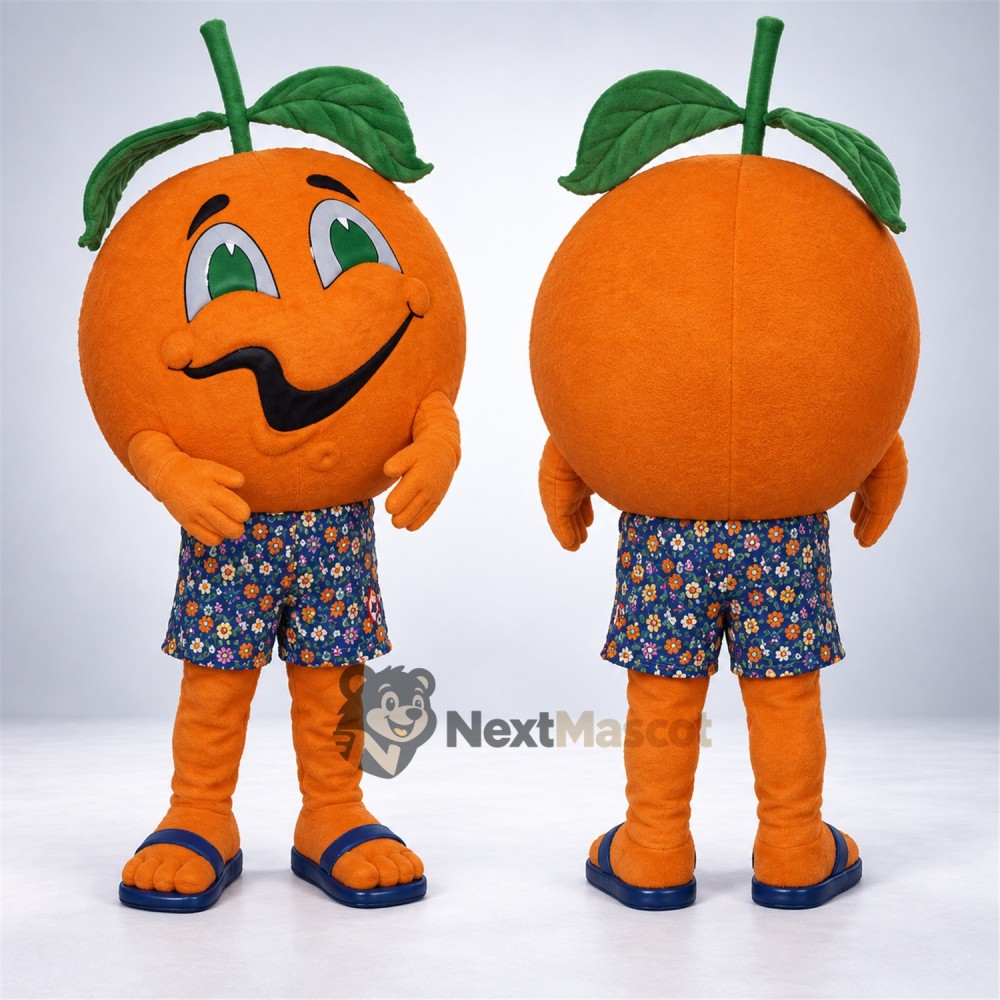 Orange Mascot Costume - Blue Shorts Orange Mascot Costume - Blue Shorts