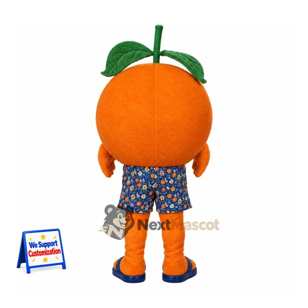 Orange Mascot Costume - Blue Shorts