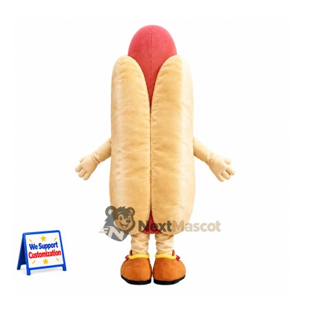 Hot Dog Mascot Costume - Yellow Gloves and Orange Shoes Hot Dog Mascot Costume - Yellow Gloves and Orange Shoes
