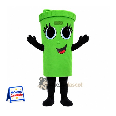 Bin Mascot Costume - Green for Festivals Bin Mascot Costume - Green for Festivals