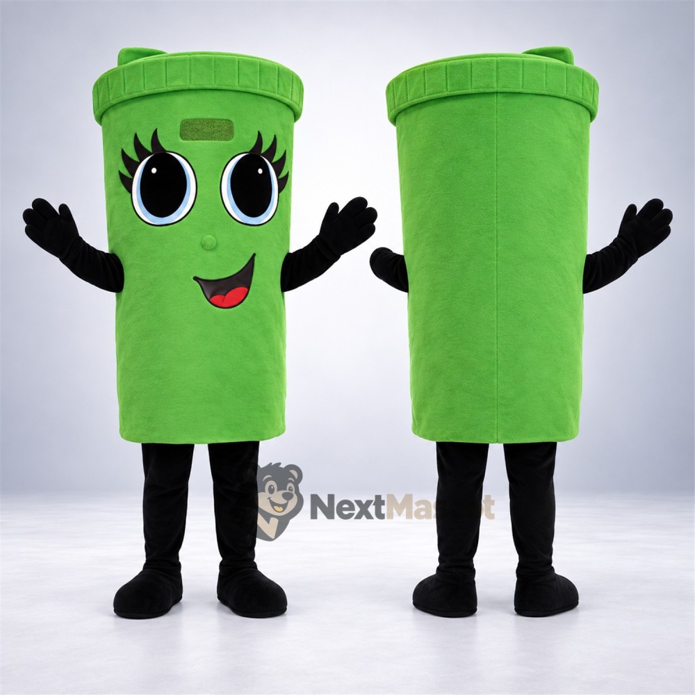 Bin Mascot Costume - Green for Festivals Bin Mascot Costume - Green for Festivals