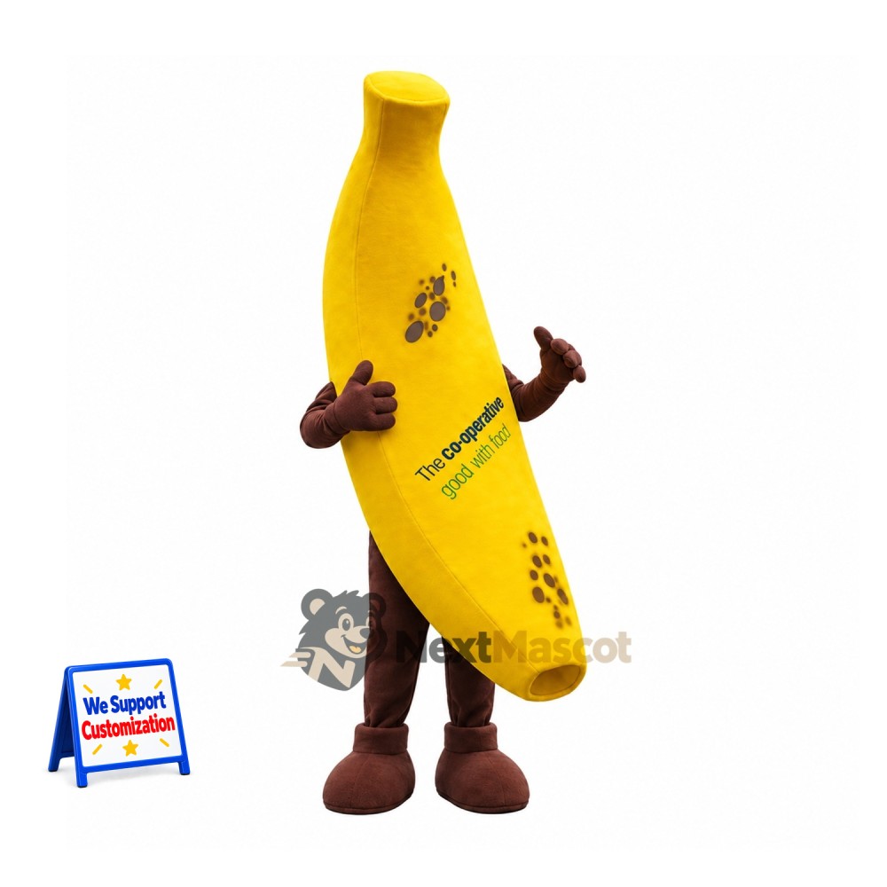 Banana Mascot Costume - Brown Arms and Legs Banana Mascot Costume - Brown Arms and Legs