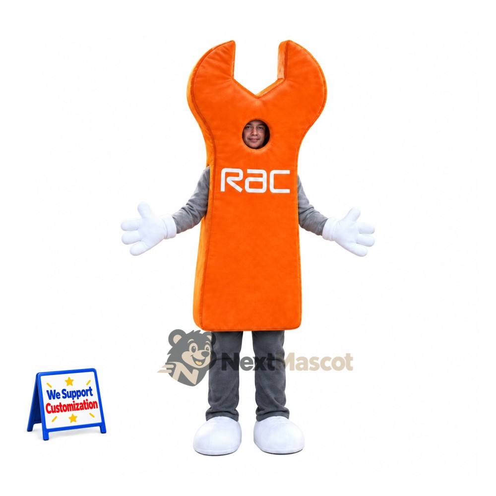 Wrench Mascot Costume - Orange Wrench Mascot Costume - Orange