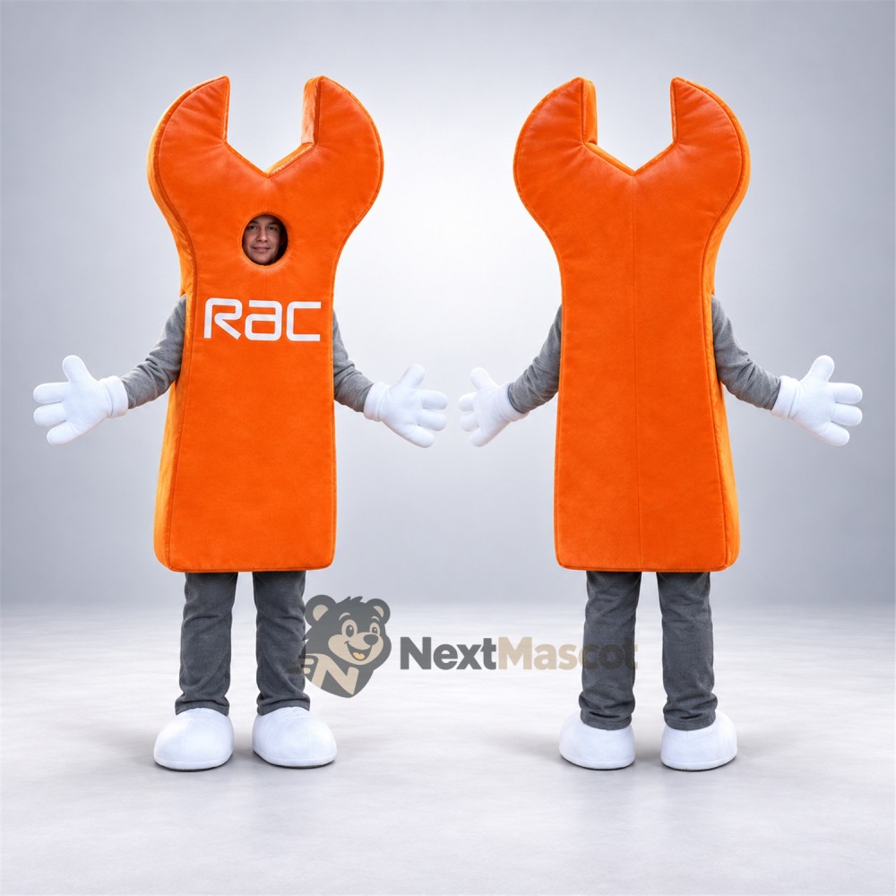 Wrench Mascot Costume - Orange Wrench Mascot Costume - Orange