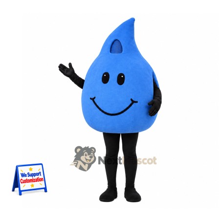 Water Drop Mascot Costume - Blue, Black Arms and Legs Water Drop Mascot Costume - Blue, Black Arms and Legs