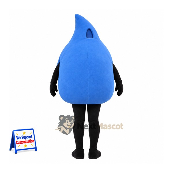 Water Drop Mascot Costume - Blue, Black Arms and Legs Water Drop Mascot Costume - Blue, Black Arms and Legs