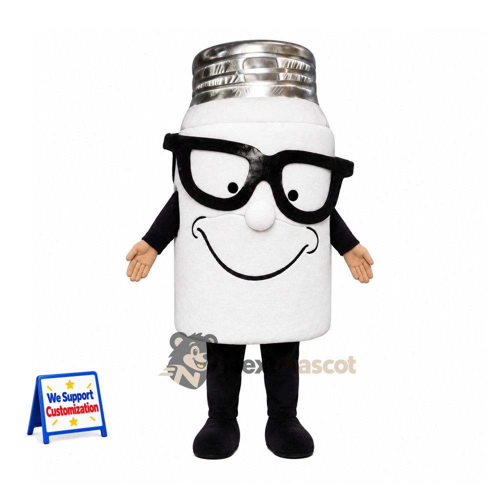Salt Shaker Mascot Costume - Glasses