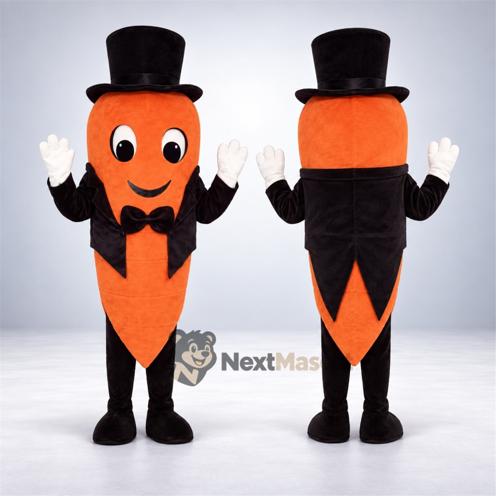 Carrot Mascot Costume - Top Hat Carrot Mascot Costume - Top Hat