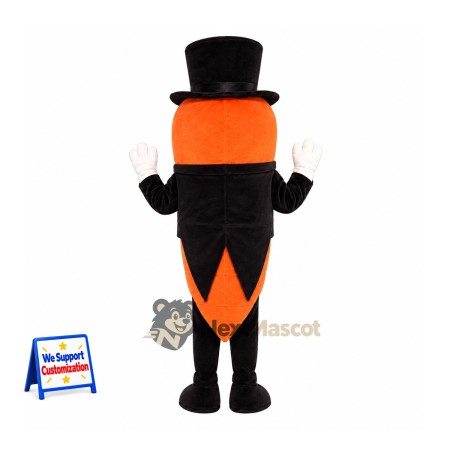 Carrot Mascot Costume - Top Hat Carrot Mascot Costume - Top Hat
