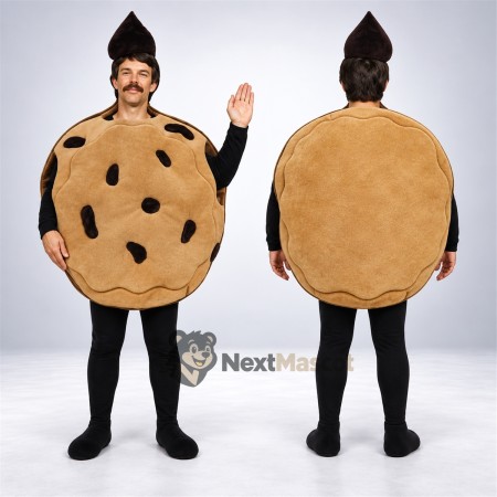 Chocolate Chip Cookie Mascot Costume for Food Festivals Chocolate Chip Cookie Mascot Costume for Food Festivals